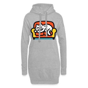 Chillekatze - Hoodie-Kleid - Grau meliert - Vorne