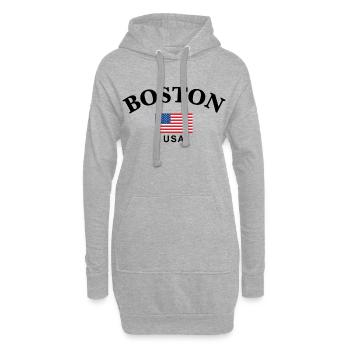 Boston, USA - Hoodie-Kleid - Grau meliert - Vorne