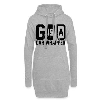 GOD is a Car Wrapper Black - Sweat-shirt à capuche long Femme - gris chiné - Devant