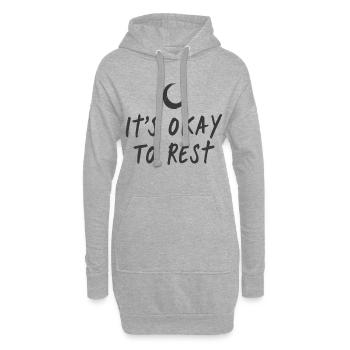 Il est acceptable de se reposer Lettrage en croissant de lune - Sweat-shirt à capuche long Femme - gris chiné - Devant