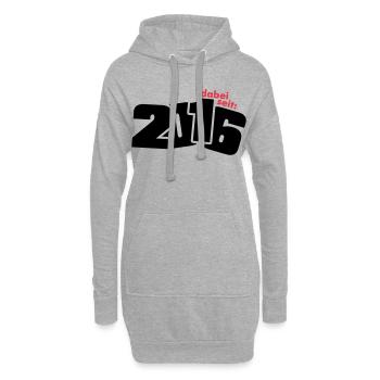 Né depuis 2016 - Sweat-shirt à capuche long Femme - gris chiné - Devant