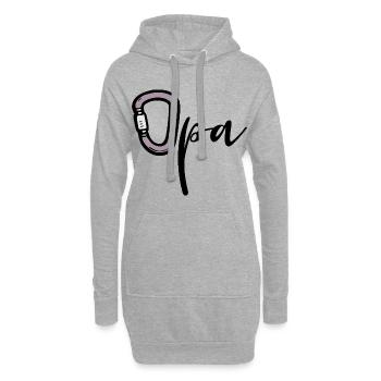 Wandern Klettern Opa - Hoodie-Kleid - Grau meliert - Vorne