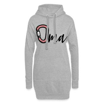 Wandern Camping Oma - Hoodie-Kleid - Grau meliert - Vorne