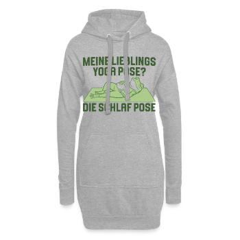 Lieblings Yoga Pose Frosch Meditation - Hoodie-Kleid - Grau meliert - Vorne