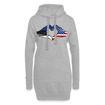 Drapeaux du cœur des États-Unis d’Estonie - Sweat-shirt à capuche long Femme - gris chiné - Devant