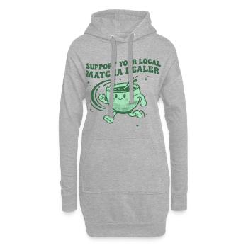 Support Your Local Matcha Dealer Funny Matcha Tea - Hoodie-Kleid - Grau meliert - Vorne