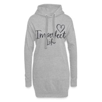 Motif de cœur de vie imparfaite pour les grandes personnes - Sweat-shirt à capuche long Femme - gris chiné - Devant