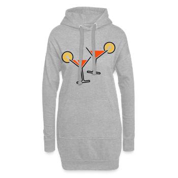 2 Cocktailgläser / Cocktail / Martini + (Orange) - Hoodie-Kleid - Grau meliert - Vorne