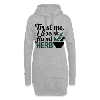 Naturheilkunde Vertrau mir, ich spreche fließend Kräuter - Hoodie-Kleid - Grau meliert - Vorne