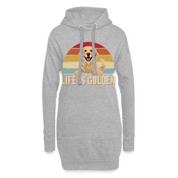VIBRATIONS GOLDEN RETRIEVER Motif rétro - Sweat-shirt à capuche long Femme - gris chiné - Devant