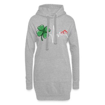 Kleeherz Rhythmus - Hoodie-Kleid - Grau meliert - Vorne