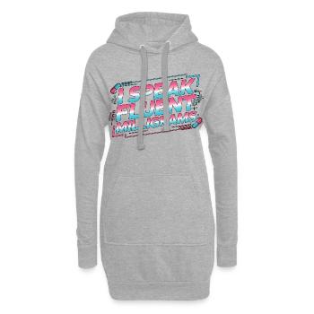 Pharmacien hospitalier Je parle couramment le domaine pharmaceutique - Sweat-shirt à capuche long Femme - gris chiné - Devant