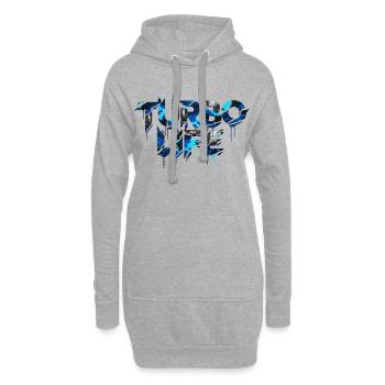 Turbo Life Auto Tuning cool Blue Camo Street Style - Hoodie-Kleid - Grau meliert - Vorne
