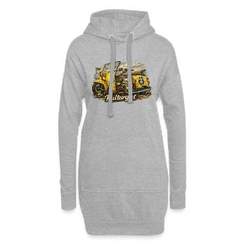 Wagon Ancien Jaune de Biens Culturels - Sweat-shirt à capuche long Femme - gris chiné - Devant