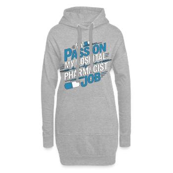 Pharmacien hospitalier Ma passion Ma pharmacie - Sweat-shirt à capuche long Femme - gris chiné - Devant
