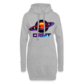 Geometrische Saturn-Umlaufbahn Retro Synthwave 80s - Hoodie-Kleid - Grau meliert - Vorne