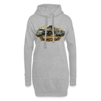 Vintagetrucks und Banner  - Hoodie-Kleid - Grau meliert - Vorne