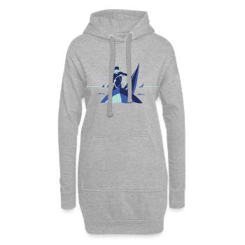 Segeln & Skipper – Segelboot Meer Urlaub Sport - Hoodie-Kleid - Grau meliert - Vorne