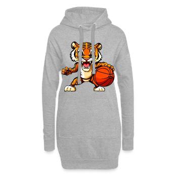 Basket-ball des Tigers / Hooper Baller - Sweat-shirt à capuche long Femme - gris chiné - Devant