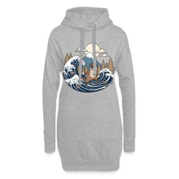 Kawaii Skateboard Bieber - Sweat-shirt à capuche long Femme - gris chiné - Devant
