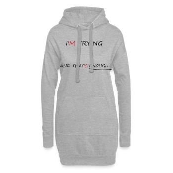 Minimalistisches Mental Health Design - Hoodie-Kleid - Grau meliert - Vorne
