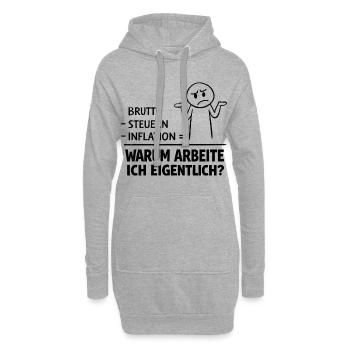 Warum Arbeite Ich Eigentlich - Hoodie-Kleid - Grau meliert - Vorne