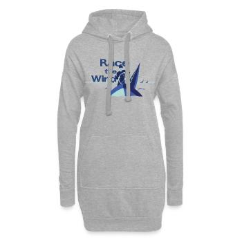 Race the Wind – Segeln Regatta Skipper Spruch - Hoodie-Kleid - Grau meliert - Vorne