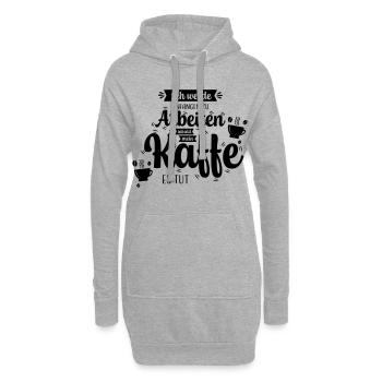 Kaffee_Spruch - Hoodie-Kleid - Grau meliert - Vorne