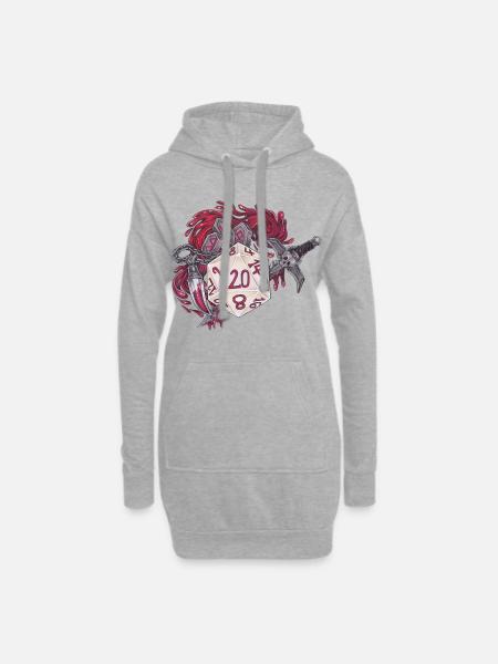 Role-Playing Tabletop D20 Dice Bloodhunter - Hoodie Dress - heather grey