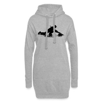 Joueur de curling sport Sports d’hiver Précision sur glace - Sweat-shirt à capuche long Femme - gris chiné - Devant