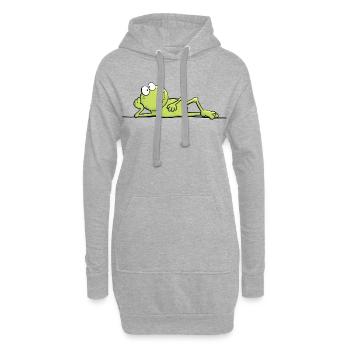 Grenouille de conte de fées Kiss Me Grenouille cool - Sweat-shirt à capuche long Femme - gris chiné - Devant