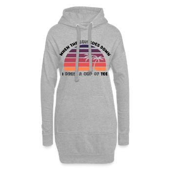 T-shirt rétro Sunset Palm Trees - Design - Sweat-shirt à capuche long Femme - gris chiné - Devant