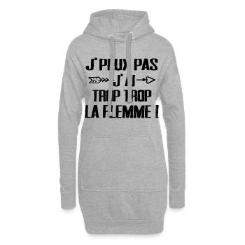Ich kann nicht, ich bin zu faul - Hoodie-Kleid - Grau meliert - Vorne