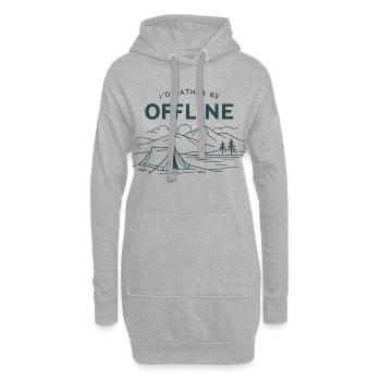 Je préfère être hors ligne | Camping en plein air - Sweat-shirt à capuche long Femme - gris chiné - Devant