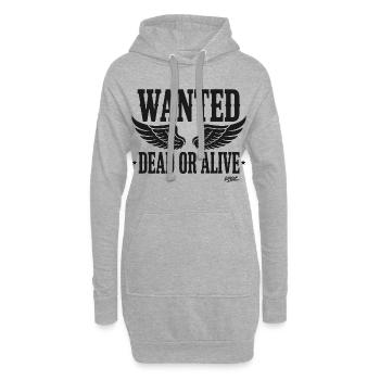 Recherché mort ou vivant avec des ailes - Sweat-shirt à capuche long Femme - gris chiné - Devant