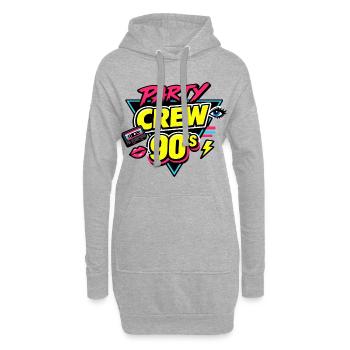 90er Party Crew Mottoparty Outfit Retro - Hoodie-Kleid - Grau meliert - Vorne