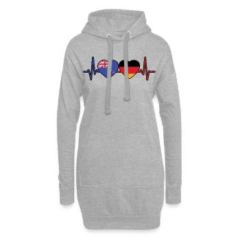 Nouvelle-Zélande, Allemagne, Fierté néo-zélandaise allemande - Sweat-shirt à capuche long Femme - gris chiné - Devant