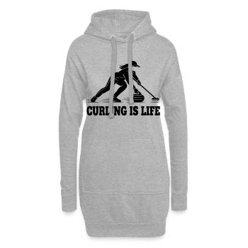 Curling Is Life Winter Sports Fan - Sweat-shirt à capuche long Femme - gris chiné - Devant