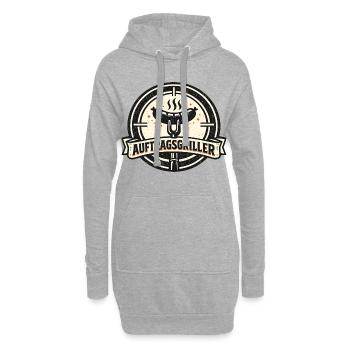 Auftragsgriller Lustig BBQ Geschenk Männer - Hoodie-Kleid - Grau meliert - Vorne