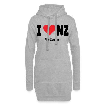 I Love NZ New Zealand Proud New Zealander - Hoodie Dress - heather grey - Front