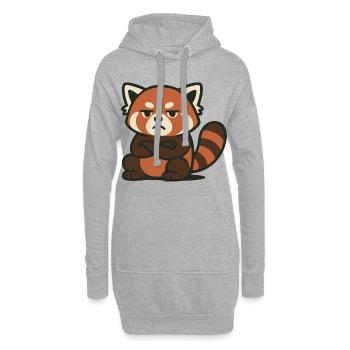 Grimmiger Roter Panda mit verschränkten Armen - Hoodie-Kleid - Grau meliert - Vorne