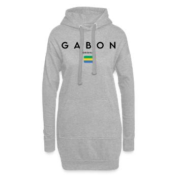 Gabonischer Stolz, minimalistisches, elegantes Design - Hoodie-Kleid - Grau meliert - Vorne