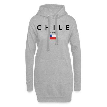 Chilenischer Stolz, minimalistisches, elegantes Design - Hoodie-Kleid - Grau meliert - Vorne