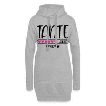 Tante 2027 loading Herzchen Ladebalken - Hoodie-Kleid - Grau meliert - Vorne