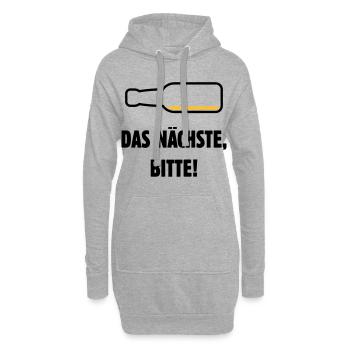 Das Nächste, Bitte! (Bier / Bierchen / POS 2C) - Hoodie-Kleid - Grau meliert - Vorne