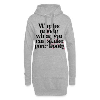 Pourquoi être lunatique quand on peut secouer ses fesses drôle Q - Sweat-shirt à capuche long Femme - gris chiné - Devant
