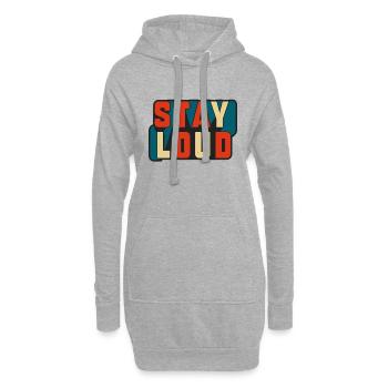 Stay Loud Retro Block Text - Hoodie-Kleid - Grau meliert - Vorne