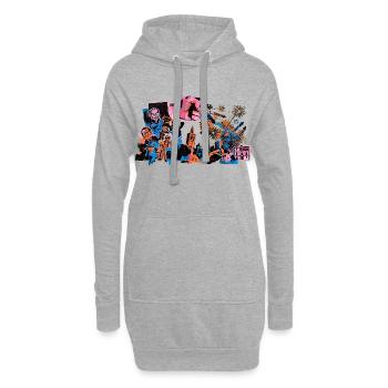 Risographe de feux d’artifice Fallas de Valencia - Sweat-shirt à capuche long Femme - gris chiné - Devant