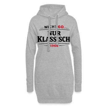 60e anniversaire né en 1966 - Sweat-shirt à capuche long Femme - gris chiné - Devant