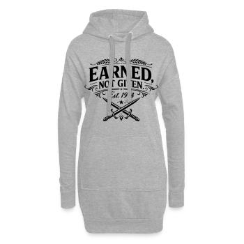 Earned not Given - Hoodie-Kleid - Grau meliert - Vorne